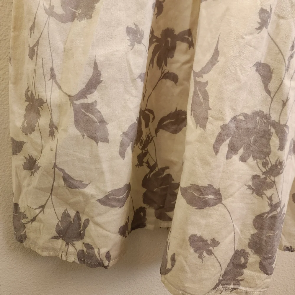 Ann Taylor LOFT Women's Dress‎ Floral Print Sundress Knee Length Gray White Sz 8